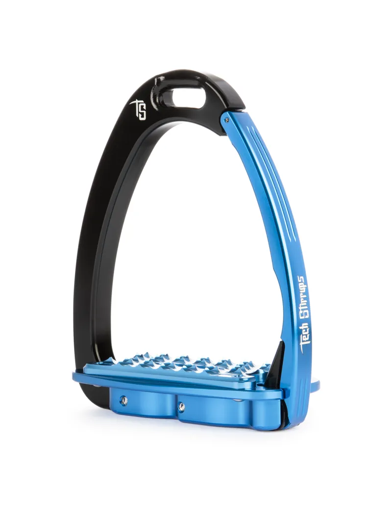 Tech Venice Sloped Evo Safety Stirrups-Black/Blue